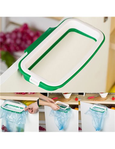 Βάση στήριξης για σακούλα απορριμμάτων HUH-0035, 12.5 x 22cm, πράσινη