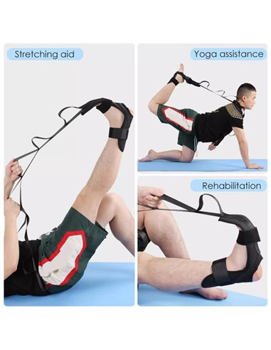 Ελαστικός ιμάντας για ασκήσεις Pilates/Yoga GYM-0022, 110cm, μαύρος