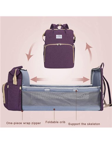 2 in 1 τσάντα πλάτης και παιδικό κρεβατάκι TMV-0050, αδιάβροχη, πράσινη