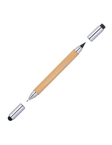 Μολύβι - στυλό 4 σε 1 μπαμπού Υ14,8xØ1,1εκ. Δυνατότητα εκτύπωσης.