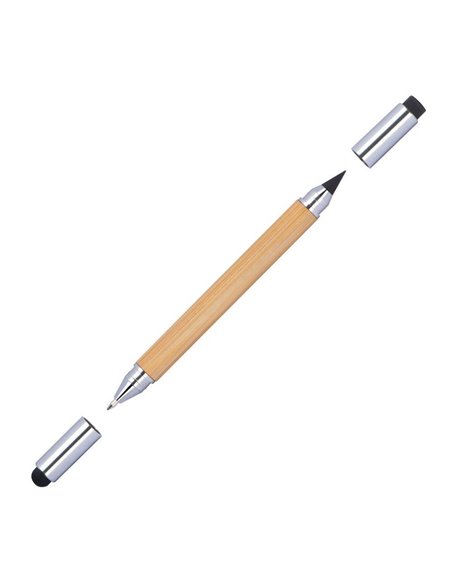 Μολύβι - στυλό 4 σε 1 μπαμπού Υ14,8xØ1,1εκ. Δυνατότητα εκτύπωσης.