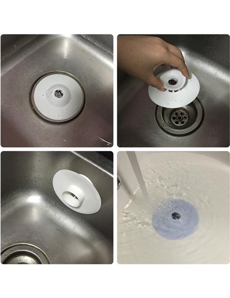 Τάπα σιφωνιού Flex Drain Stop με συκρατητή τριχών, σιλικόνη, mix color