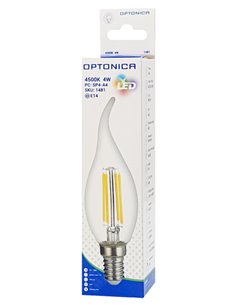 OPTONICA LED λάμπα Candle C35T Filament 1481, 4W, 4500K, E14, 400lm