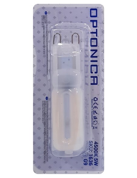 OPTONICA LED λάμπα 1636, 5W, 4500K, G9, 400lm