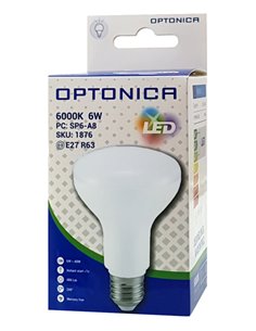 OPTONICA LED λάμπα R63 1876, 6W, 6000K, E27, 480lm