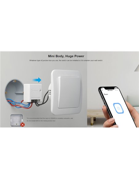 SONOFF smart διακόπτης ZBMINI, ZigBee 3.0, λευκός