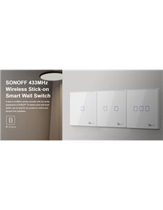 SONOFF smart διακόπτης T2EU1C-RF 433MHz, αφής, μονός, λευκός