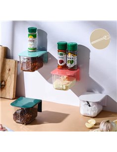 Δοχείο αποθήκευσης μπαχαρικών HUH-0053, με κουταλάκι, 420ml, γαλάζιο