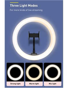 BASEUS φωτιστικό δαχτυλίδι LED CRZB12-B01, 12", χωρίς τρίποδα, μαύρο
