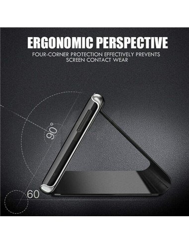 POWERTECH θήκη Clear View MOB-1610 για Samsung Galaxy A02s, μαύρη