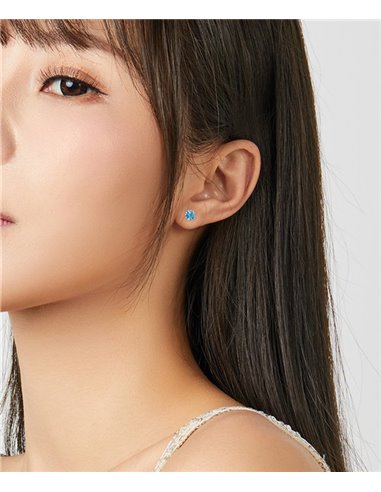 BAMOER σκουλαρίκια καρφωτά SCE862-12 με κυβική ζιρκόνια, ασήμι 925, μπλε