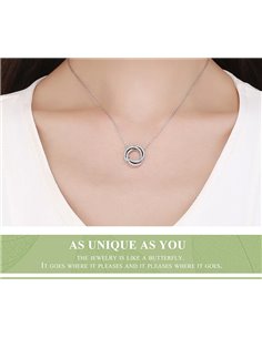 BAMOER κολιέ SCN259 με κυβική ζιρκόνια, ασήμι 925, ασημί