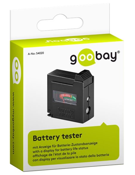GOOBAY battery tester 54020, για AAA/AA/C/D/9V/N, μαύρο