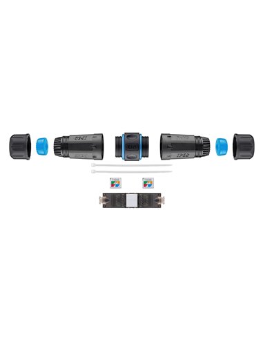 GOOBAY αδιάβροχος σύνδεσμος RJ45 Cat 6A 44416, IP68, μαύρο