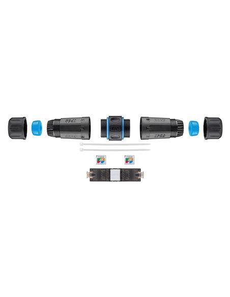 GOOBAY αδιάβροχος σύνδεσμος RJ45 Cat 6A 44416, IP68, μαύρο