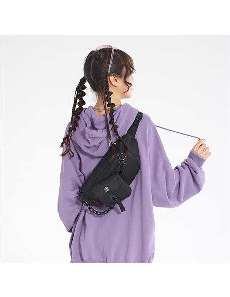 SUPER FIVE τσάντα μέσης FYB00037, μαύρη