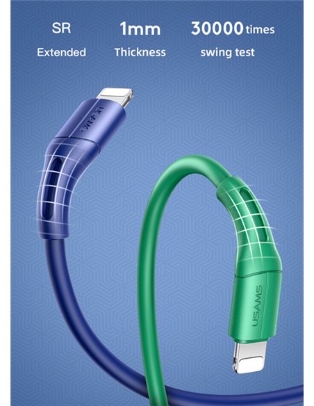 USAMS καλώδιο USB σε Lightning US-SJ500, 2A, 1m, λευκό