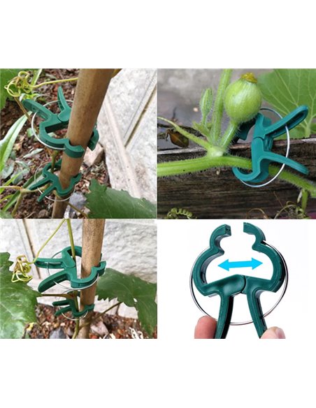 Κλιπ στήριξης φυτών GAR-0001, 4 x 3cm, πράσινο, 10τμχ