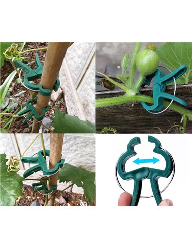 Κλιπ στήριξης φυτών GAR-0002, 6 x 4.5cm, πράσινο, 10τμχ