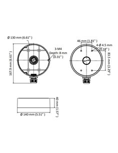 HIKVISION HIWATCH βάση κάμερας DS-1280ZJ-DM45, μεταλλική, λευκή