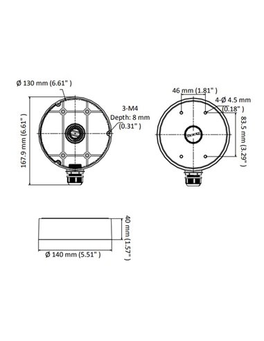 HIKVISION HIWATCH βάση κάμερας DS-1280ZJ-DM45, μεταλλική, λευκή