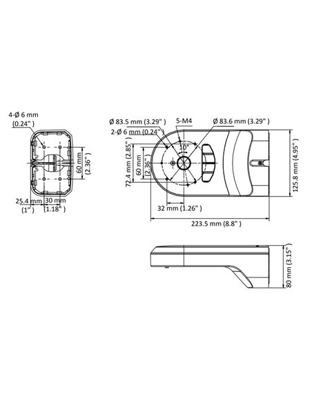 HIKVISION HIWATCH βάση κάμερας DS-1294ZJ-PT, μεταλλική/πλαστική, λευκή
