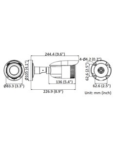 HIKVISION HIWATCH IP κάμερα HWI-B640H-Z, POE, 2.8-12mm, 4MP, IP67
