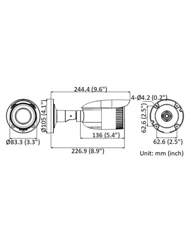 HIKVISION HIWATCH IP κάμερα HWI-B640H-Z, POE, 2.8-12mm, 4MP, IP67