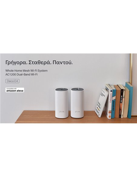 TP-LINK Home Mesh Wi-Fi System DECO E4, AC1200, 2τμχ, Ver. 2.0