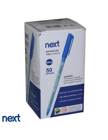 Νext στυλό διαρκείας μπλε 1mm. Δυνατότητα εκτύπωσης