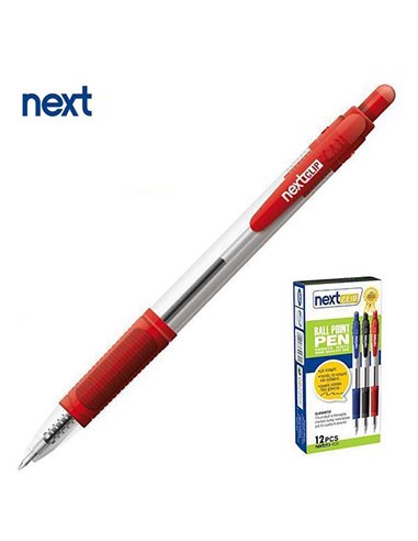 Νext στυλό διαρκείας με κουμπί κόκκινο 1mm