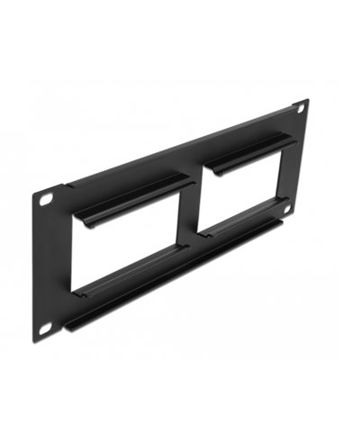 DELOCK patch panel Easy 45 81379, 10", 2U, 90.5x45.2mm x2, μαύρο