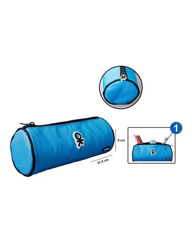 MP υφασμάτινη κασετίνα PA1025-04, κυλινδρική, μπλε