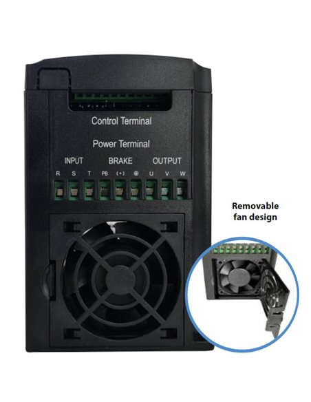 POWERTECH VFD ρυθμιστής στροφών PT-A37G-T43P3P, 3.7KW, 3Ph