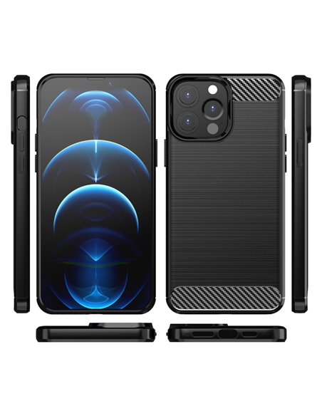 POWERTECH Θήκη Carbon MOB-1656 για iPhone 13 Pro Max, μαύρη