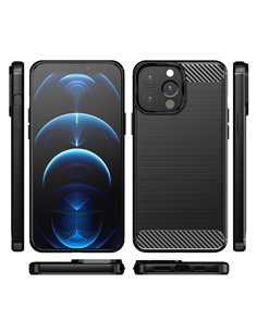 POWERTECH Θήκη Carbon MOB-1657 για iPhone 13 Pro, μαύρη