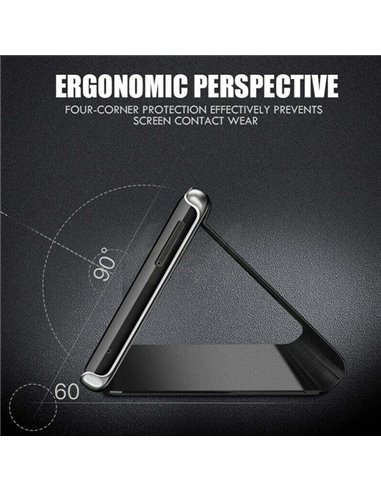 POWERTECH θήκη Clear View MOB-1663 για iPhone 13 Pro Max, μαύρη