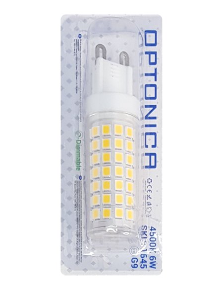 OPTONICA LED λάμπα 1645, 6W, 4500K, G9, 550lm, dimmable