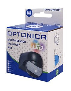 OPTONICA αισθητήρας κίνησης 7307, 180°, 12m, IP54, μαύρος