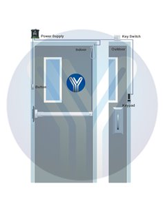 YLI ELECTRONIC χωνευτό μπουτόν PBK-814A, 35 x 90mm, 3Α, ασημί