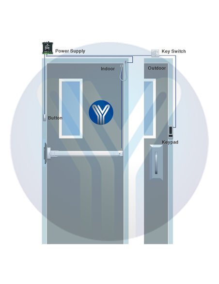 YLI ELECTRONIC χωνευτό μπουτόν PBK-814A με LED, 35 x 90mm, 3Α, ασημί