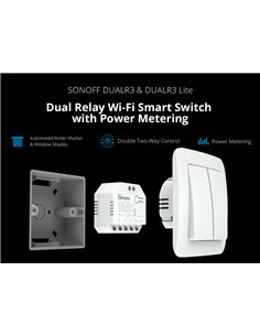 SONOFF smart διακόπτης DUALR3, 2-Gang, WiFi, 15A, λευκός