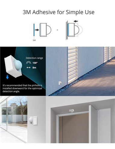 SONOFF smart αισθητήρας κίνησης PIR3-RF, 433MHz, 8m 100°