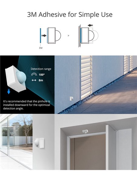 SONOFF smart αισθητήρας κίνησης PIR3-RF, 433MHz, 8m 100°
