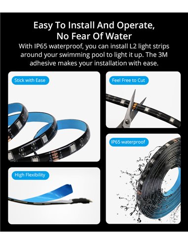 SONOFF smart LED καλωδιοταινία L2-5M, αδιάβροχη, RGB, WiFi & BT, 5m