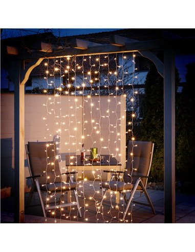 GOOBAY LED λαμπάκια κουρτίνα 57943, 3000K, 4.1m, IP44, USB, 300 LED