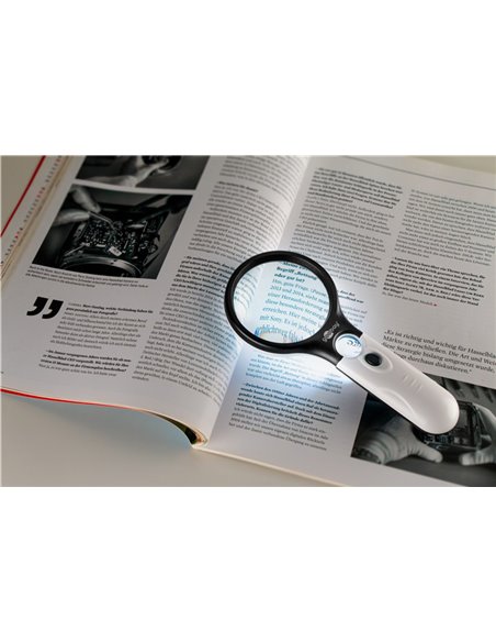 GOOBAY μεγεθυντικός φακός χειρός 41255 με φωτισμό LED, 1.75x & 12.25x