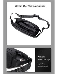 ARCTIC HUNTER τσάντα μέσης YB00029, 2.5L, μαύρη