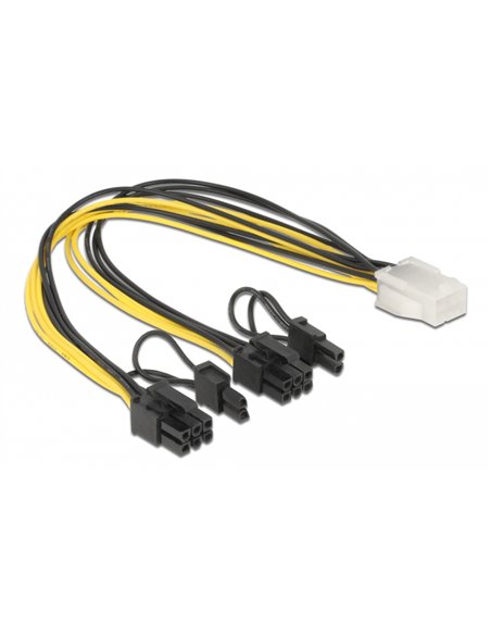 DELOCK καλώδιο PCIe 6pin σε 2x 8pin 83433, 30cm