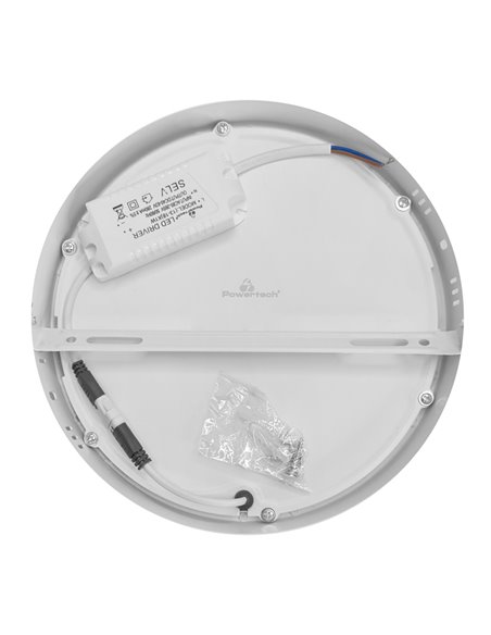 POWERTECH LED panel PAN-0002, 18W, Φ 22.5cm, 4000K, 1820lm, λευκό